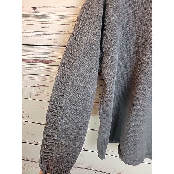 Eddie Bauer Gray V-Neck Knit Long Sleeve Pullover Sweater Men's Size Large - Picture 6 of 7